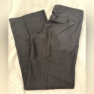 Hugo Boss Mens Ray Charles US Pants 36R gray stripe wool blend